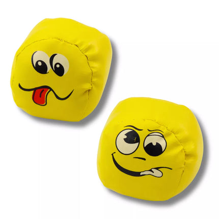 Minkšti sportiniai kamuoliai, emocijos, geltoni, 6 vnt., 7 cm