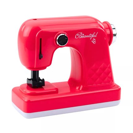 Žaislinė siuvimo mašina su pelyte vaikams, šviesiai rožinė