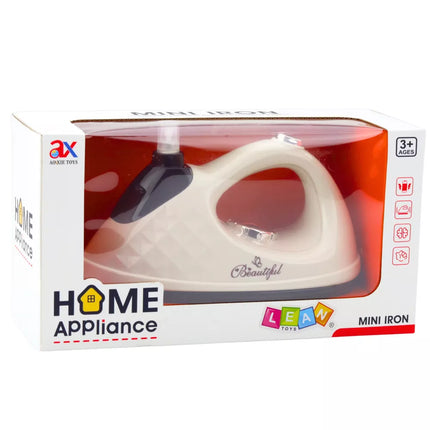 Žaislinis lygintuvas-purkštuvas su šviesomis ir garsais, kreminės spalvos