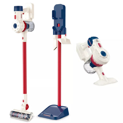 Vertikalus dulkių siurblys, valymo rinkinys vaikams, šviesos, garsai, stotis, baltas