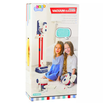 Vertikalus dulkių siurblys, valymo rinkinys vaikams, šviesos, garsai, stotis, baltas