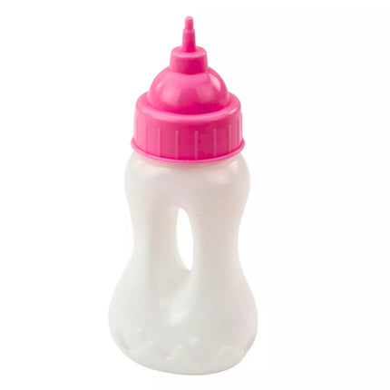 Lėlė su buteliuku maitinimui, rožinis komplektas, garsai, 30 cm