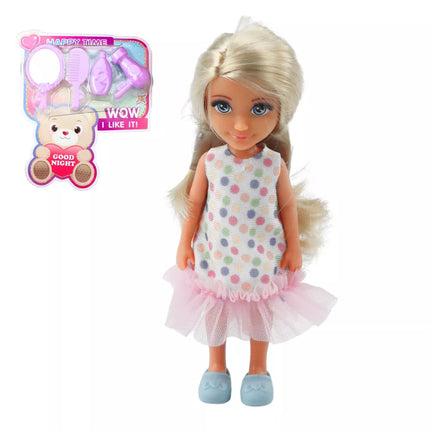 Ankiki lėlyčių komplektas, lovytė, persirengimo staliukas su veidrodžiu, aksesuarai