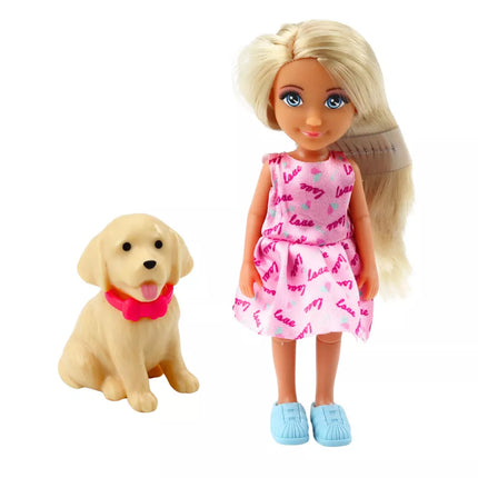 Ankiki Mini Lėlė ant triračio paspirtuko su šunimi