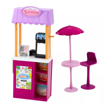 „Anlily“ lėlių rinkinys paplūdimyje su baseinu, palme, gėrimų stotele ir aksesuarais