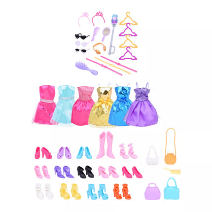 Didelis Anlily Collection mados rinkinys, lėlių drabužiai ir aksesuarai, 65 dal.