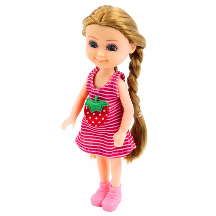 Mini lėlė su priedais Kitty vežimėlis rožinis lėlių rinkinys