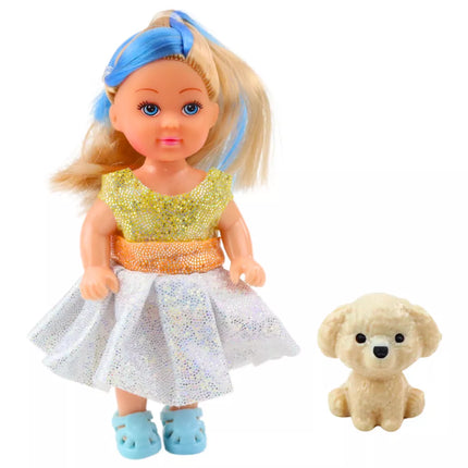 Lėlių rinkinys su suknele, mokinys, įvairių spalvų, 12 cm