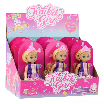 Mini princesės lėlės su karūna dekoruota suknelė 17cm Mix