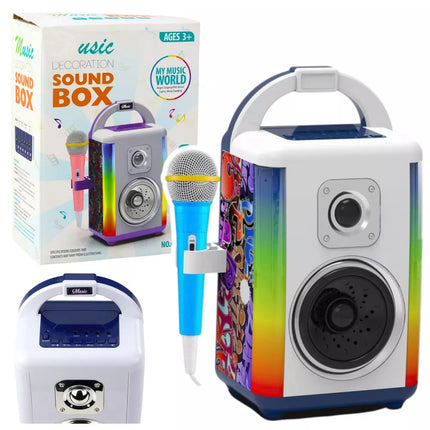 Muzikos rinkinys „Sound Box“ Mikrofonas Bluetooth garsiakalbis MP3 įrašymas LED