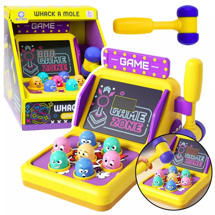 Arcade žaidimo automatas "Whack A Mole" su plaktuku, šviesomis ir garsais