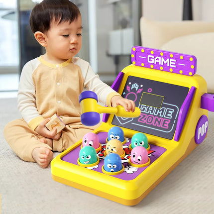 Arcade žaidimo automatas "Whack A Mole" su plaktuku, šviesomis ir garsais