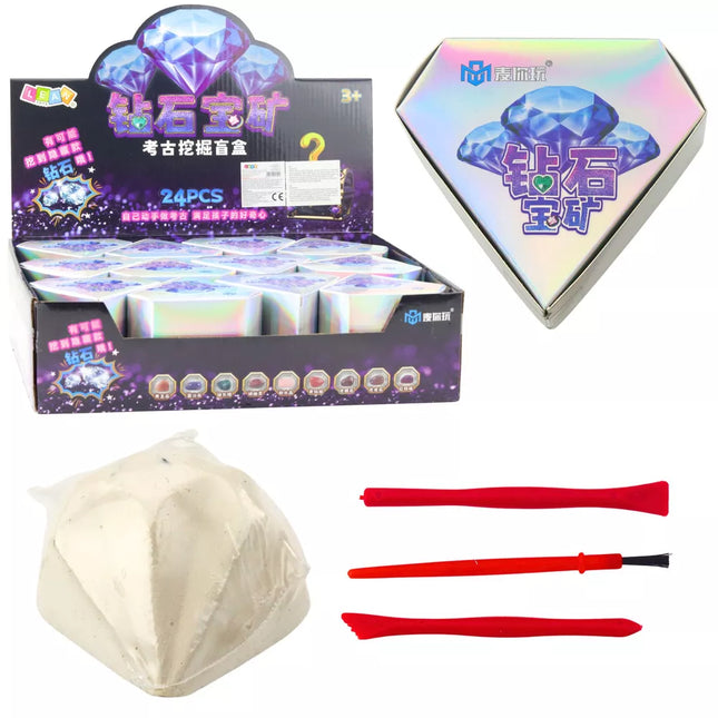 Deimantinių kasinėjimų archeologinis rinkinys su akmenimis ir įrankiais