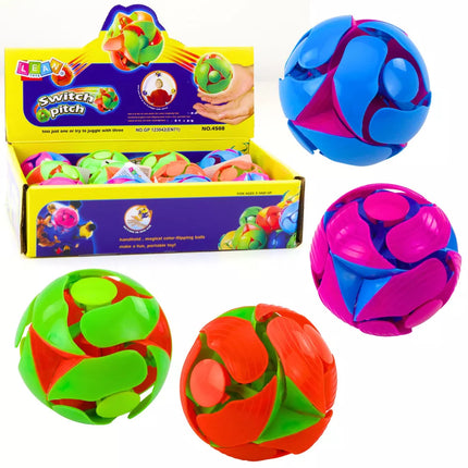 Keičiantis spalvą kamuoliukas metimui ir žongliravimui 6cm Spalvingas