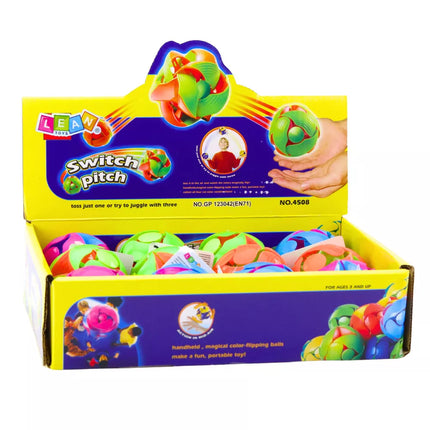 Keičiantis spalvą kamuoliukas metimui ir žongliravimui 6cm Spalvingas