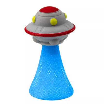 Šokinėjantis erdvėlaivis ant spyruoklės su spalvingais žiburėliais, 11 cm, mišinys