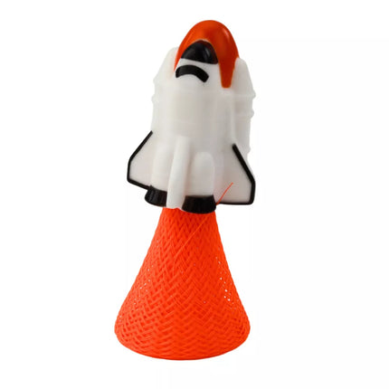 Šokinėjantis erdvėlaivis ant spyruoklės su spalvingais žiburėliais, 11 cm, mišinys