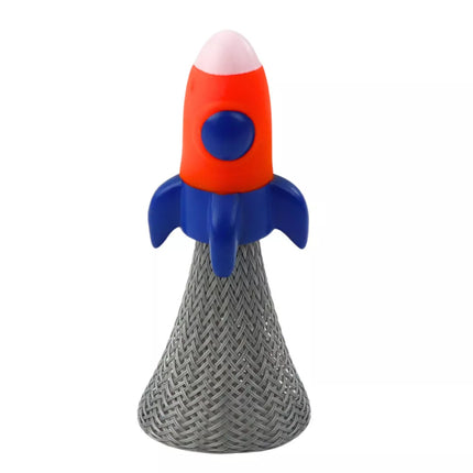 Šokinėjantis erdvėlaivis ant spyruoklės su spalvingais žiburėliais, 11 cm, mišinys