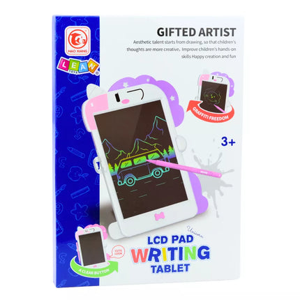LCD rašymo/piešimo planšetė su rašikliu, vienaragis, rožinė
