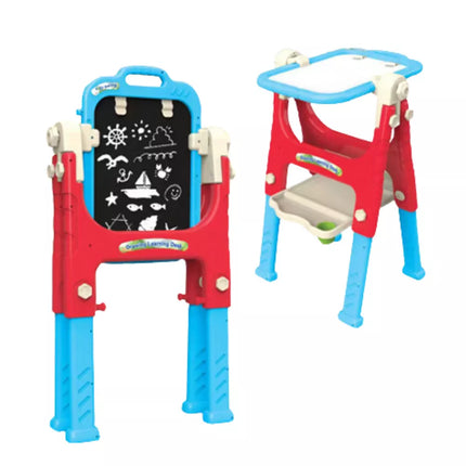 5 viename edukacinė lenta su kėde, daugiafunkciniai priedai, mėlyna