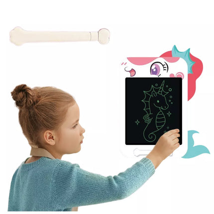 Žymeklis piešimo lenta rašymo LCD rašiklis vienaragis baltas