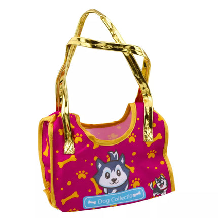 Haskis šuo maiše, pliušinis talismanas, mielas žaislas, baltas, pilkas