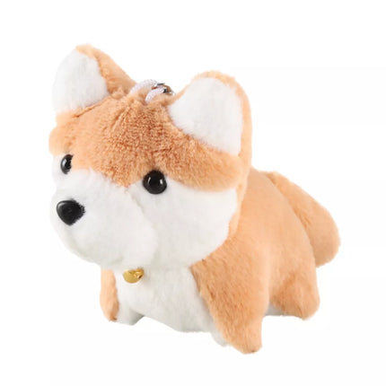 Pliušinis šuo su vizginančia uodega, raktų pakabuko pakabukas