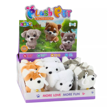 Pliušinis šuo su vizginančia uodega, raktų pakabuko pakabukas