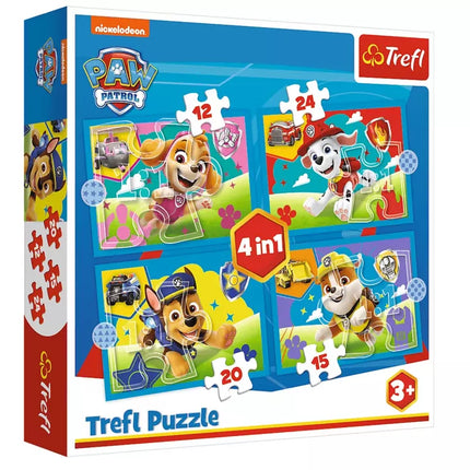 Dėlionė 4in1 Paw Patrol Bėgantys šuniukai Trefl 34628