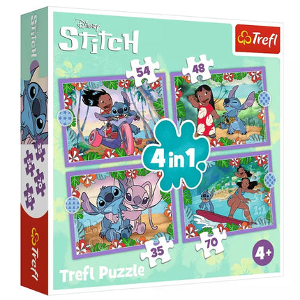 Dėlionė 4in1 Crazy Day Lilo ir Stitch Trefl 34633