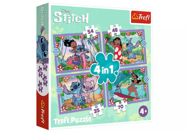 Dėlionė 4in1 Crazy Day Lilo ir Stitch Trefl 34633