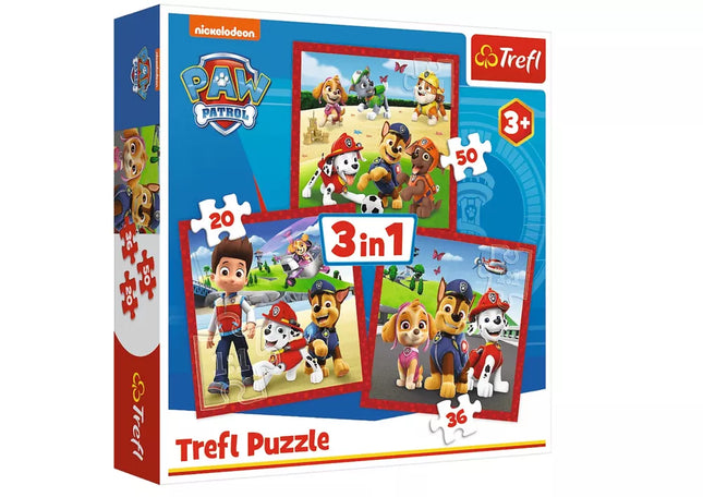 Dėlionė 3 viename „Happy Dogs Paw Patrol“ Trefl 34867