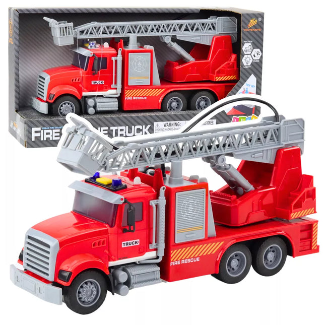 Gaisrinės mašinos kopėčių strėlės pavara vandens šviesos garsai