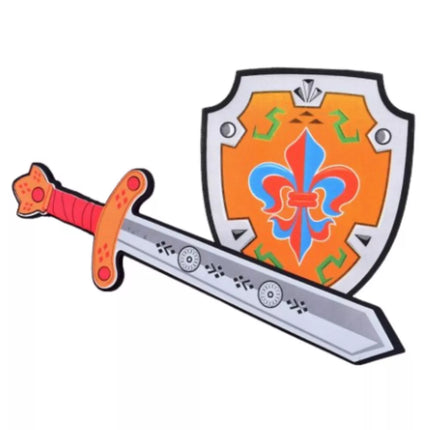 Riterio rinkinys Skydas Kardas Putų emblema Lelija 2vnt