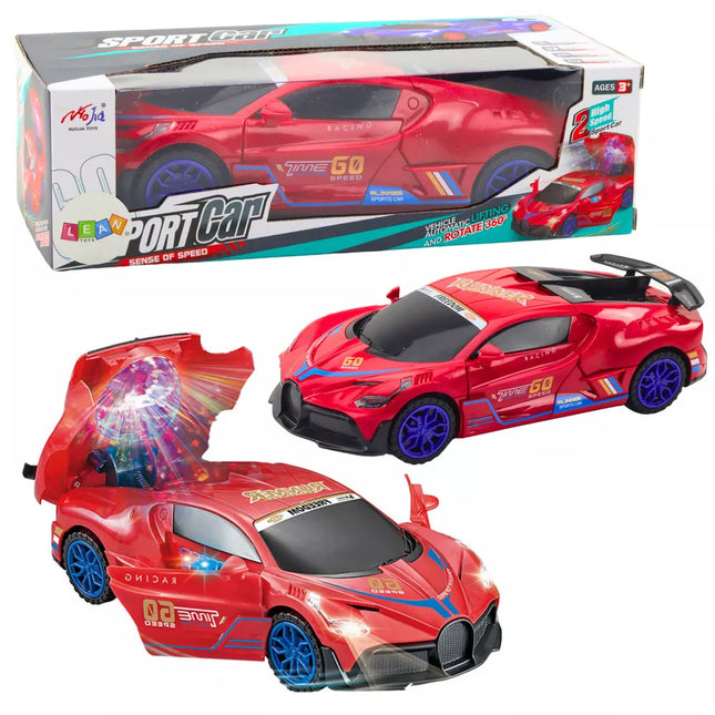 Sportinio automobilio kliūčių jutiklis LED kamuolys 360° Sukimosi žibintai Garsas Raudonas