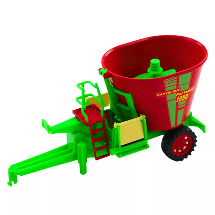 Žemės ūkio traktoriaus priekabos savivarčio pašarų vežimėlio rinkinys