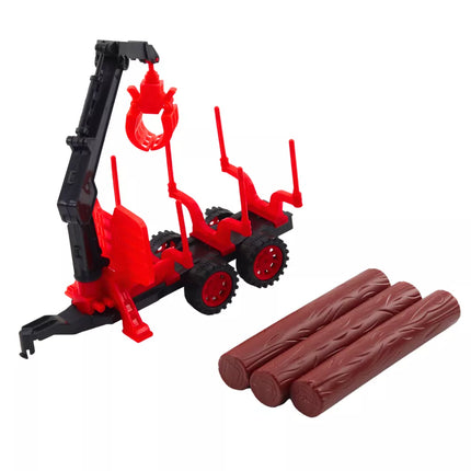 Žemės ūkio traktorius su HDS priekaba medienos rąstams transportuoti