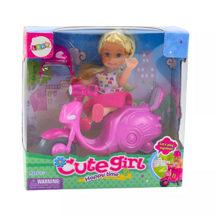 Mini lėlių rinkinys Lėlės motoroleris Šalmas rožinis