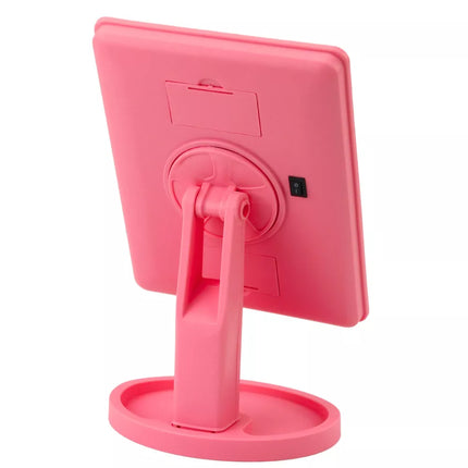 Kosmetinis veidrodis su 16 LED diodų, stovu ir reguliuojamu rožiniu atspalviu