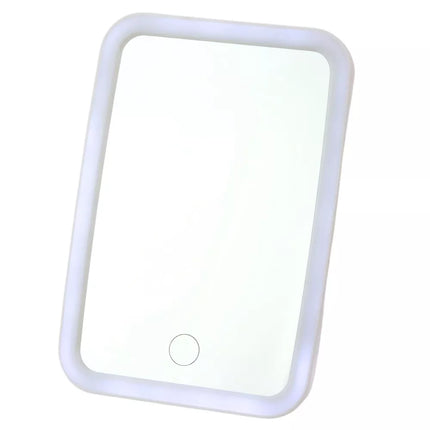 LED Apšviestas makiažo kosmetinis veidrodis, belaidis, baltas