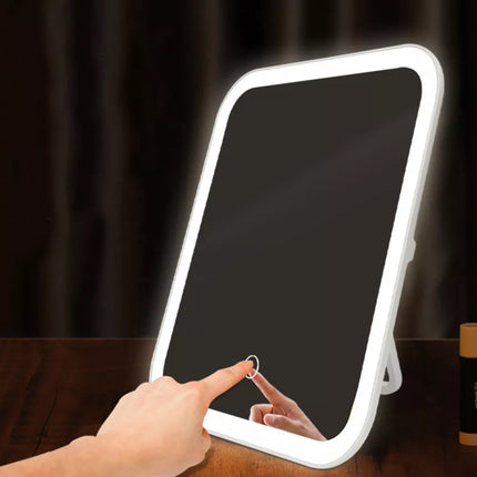 LED Apšviestas makiažo kosmetinis veidrodis, belaidis, baltas