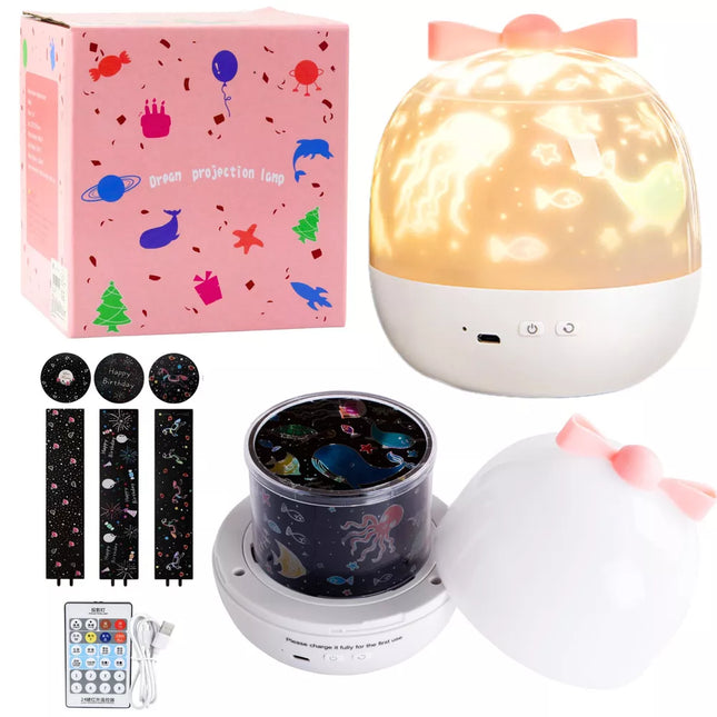 Žvaigždžių projektorius vaikams naktinis šviestuvas 6 keičiamos projekcijos