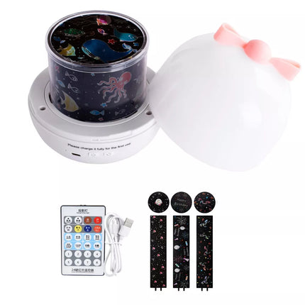 Žvaigždžių projektorius vaikams naktinis šviestuvas 6 keičiamos projekcijos