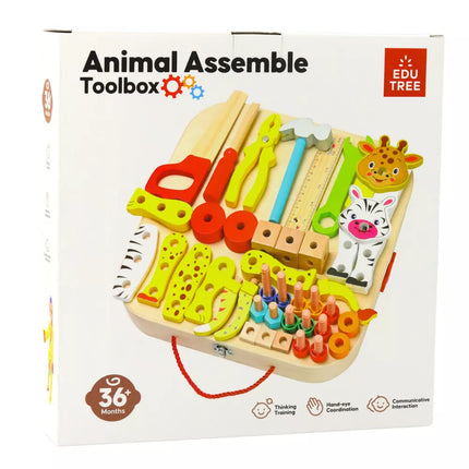 Medinis konstravimo rinkinys gyvūnai surinkimui lagamine 59vnt