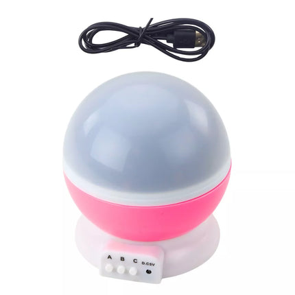 360° besisukantis žvaigždžių projektorius LED naktinė lemputė rožinė