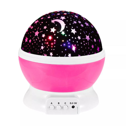 360° besisukantis žvaigždžių projektorius LED naktinė lemputė rožinė