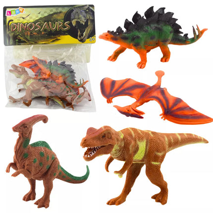 Dinozaurų figūrėlių rinkinys T-Rex, Pteranodonas, Stegozauras, Parasaurolophus 4vnt.