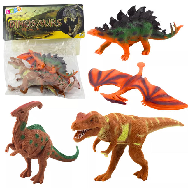 Dinozaurų figūrėlių rinkinys T-Rex, Pteranodonas, Stegozauras, Parasaurolophus 4vnt.