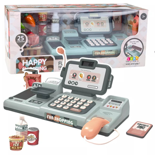 Kasos aparato, bakalėjos, skaitytuvo ir telefono rinkinys, 25 el.