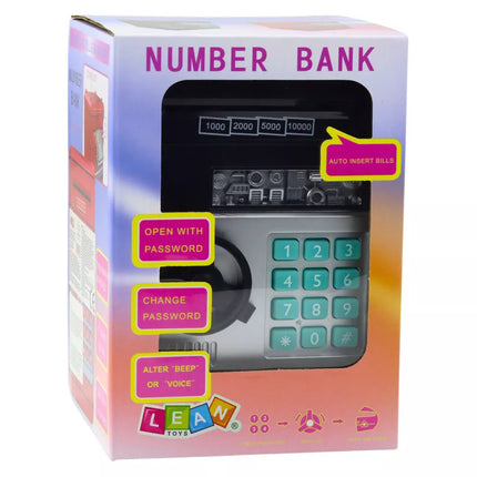 Taupyklė-bankomatas su šviesomis, garsais ir PIN kodu, juoda